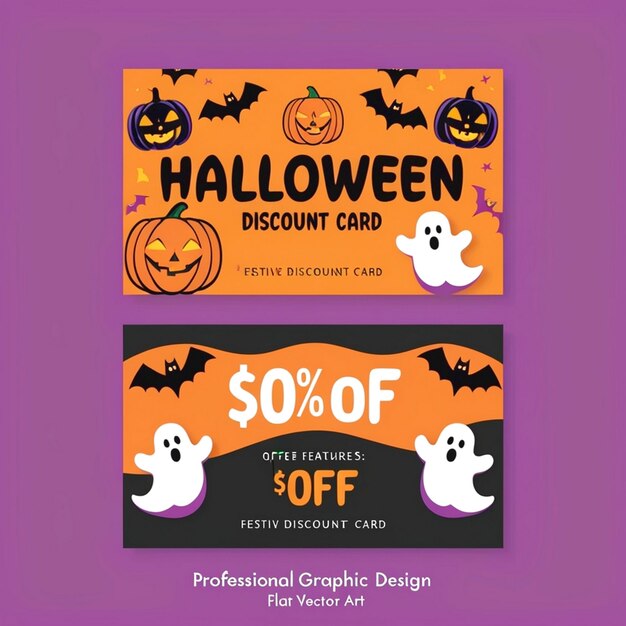 Photo happy halloween discount card design