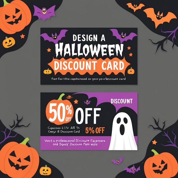 Happy Halloween Discount Card Design