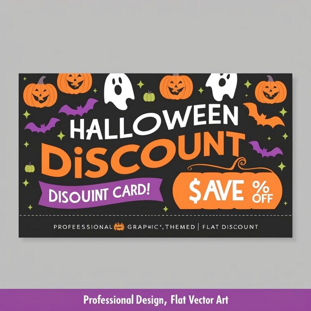 Photo happy halloween discount card design