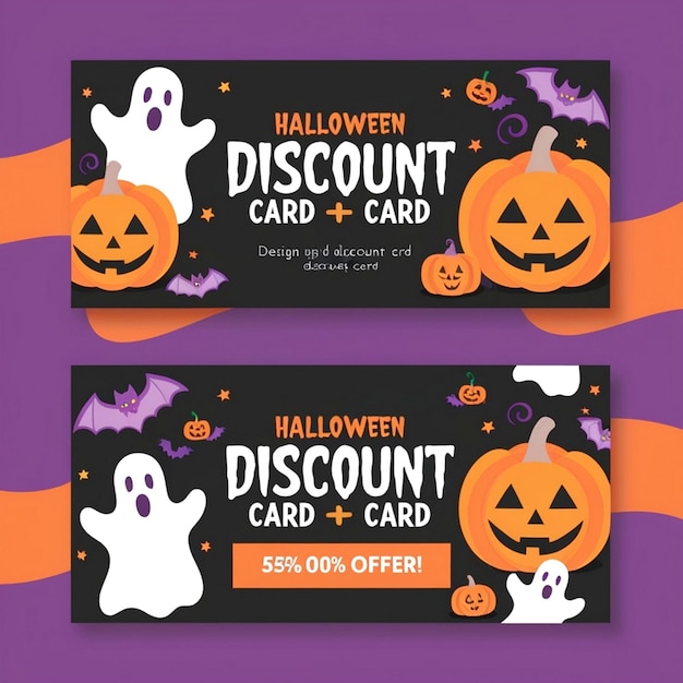 Photo happy halloween discount card design