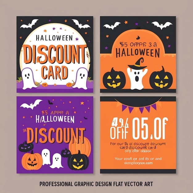 Photo happy halloween discount card design