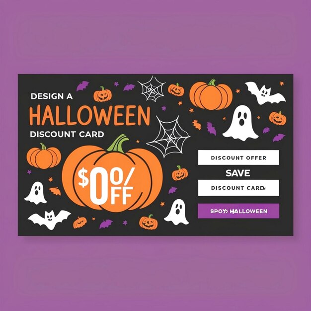 Photo happy halloween discount card design