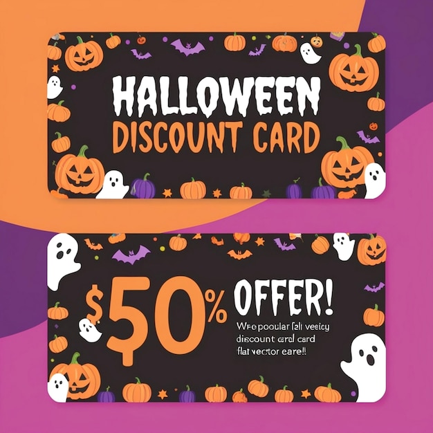 Photo happy halloween discount card design