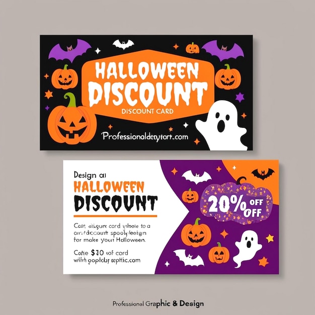 Photo happy halloween discount card design