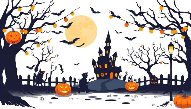 Happy Halloween event illustration white background