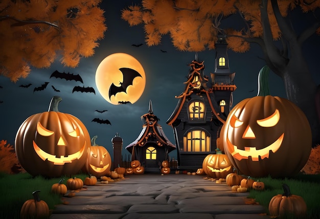 Happy halloween holiday background with cute ghos