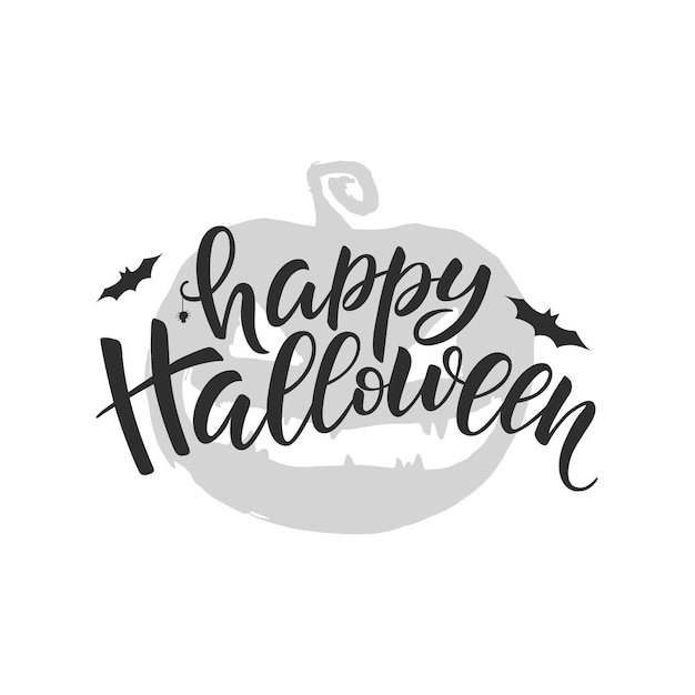 Happy Halloween lettering brush calligraphy Handwritten Halloween typography