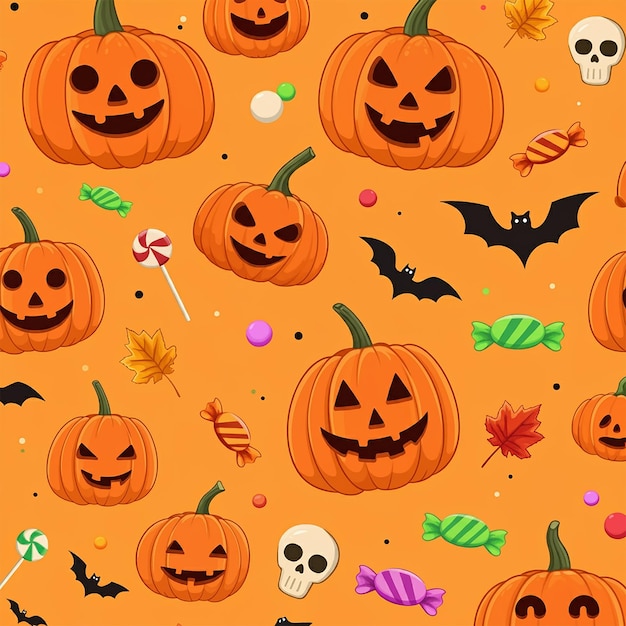 Happy Halloween party invitation background also pumpkins