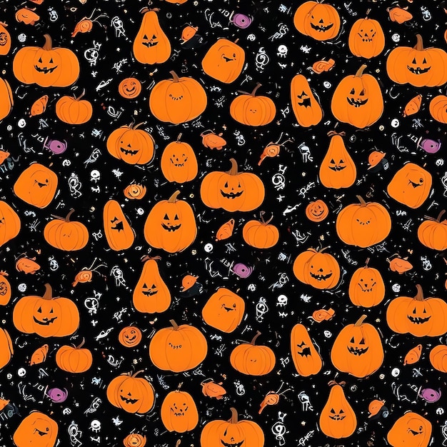 Photo happy halloween or party invitation background with pumpkins 1