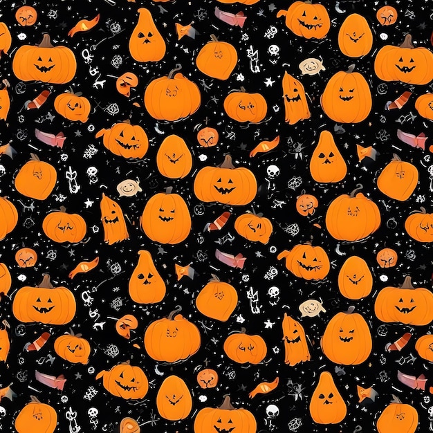 Photo happy halloween or party invitation background with pumpkins 1