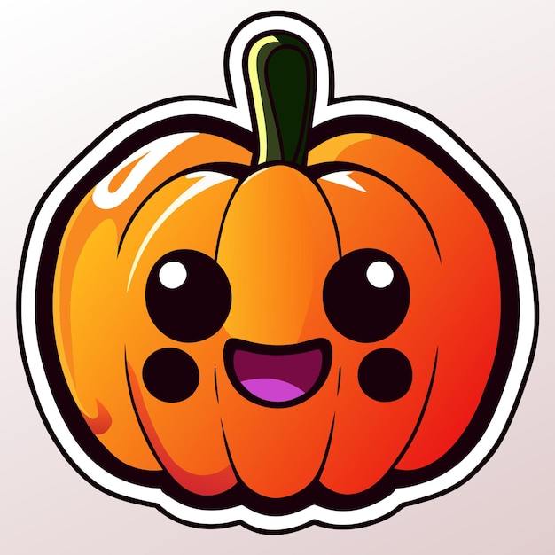 Happy halloween pumpkin sticker adorable neon