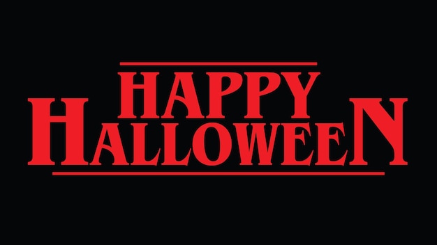 Happy halloween red message on black Eighties style lettering