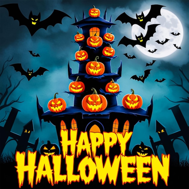 Happy Halloween social media post design template