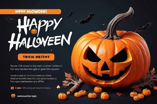 Photo happy halloween social media post design trick or treat social media template