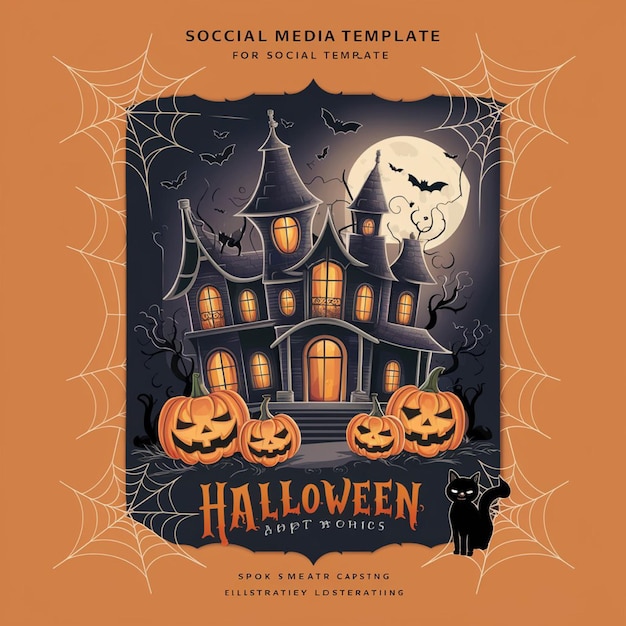 happy halloween spooky design template