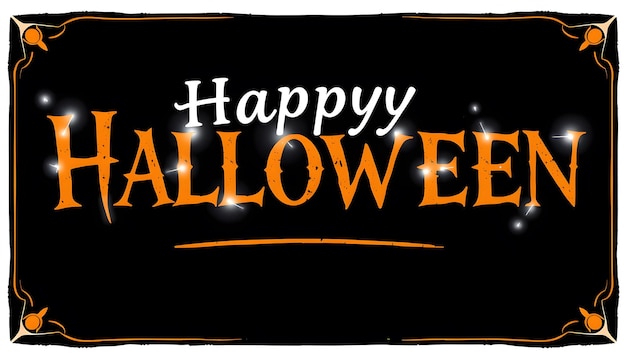 Photo happy halloween text banner design vector isolated with white highlights