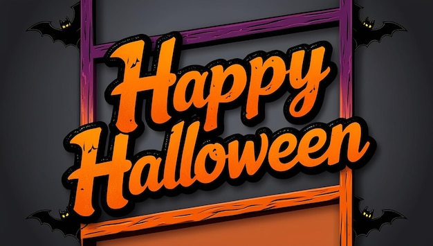 Photo happy halloween themed text design