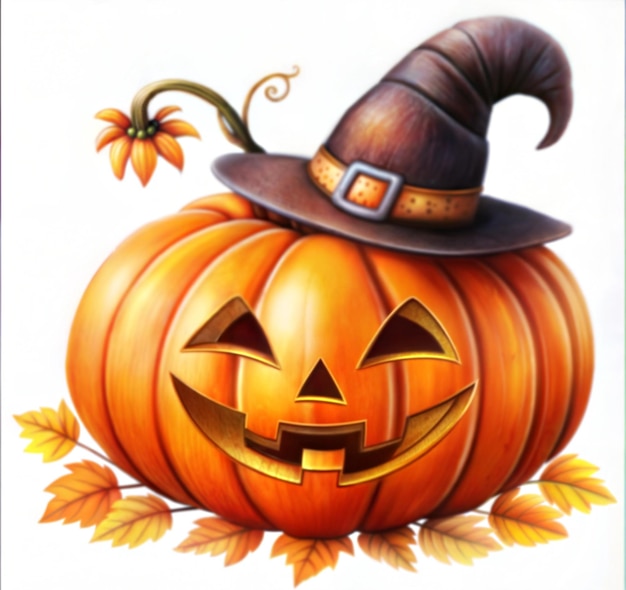 Happy Halloween With Pumpkin Clipart Watercolor