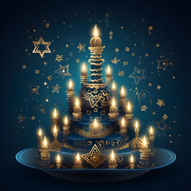 Happy Hanukkah background with candles Menorah