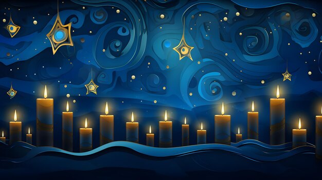 Happy Hanukkah background with candles Menorah