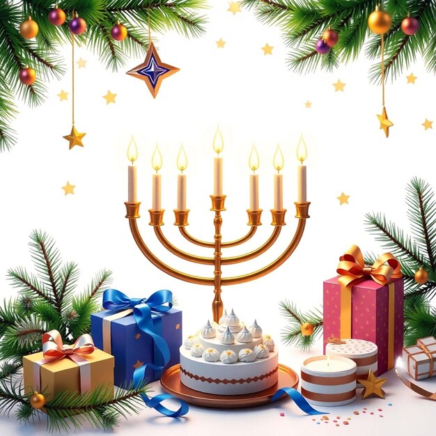 Happy hanukkah festive card Concept of celebrating special ethnic holidays