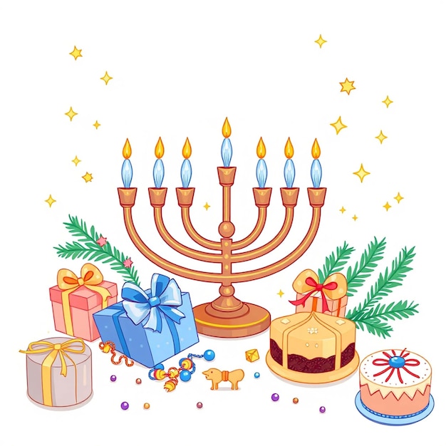 Happy hanukkah festive card Concept of celebrating special ethnic holidays