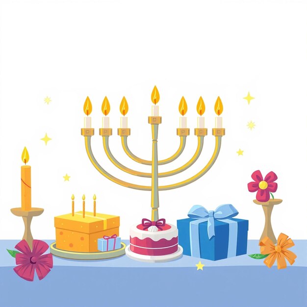 Happy hanukkah festive card Concept of celebrating special ethnic holidays