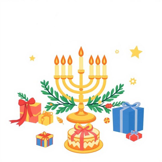 Photo happy hanukkah festive card concept of celebrating special ethnic holidays