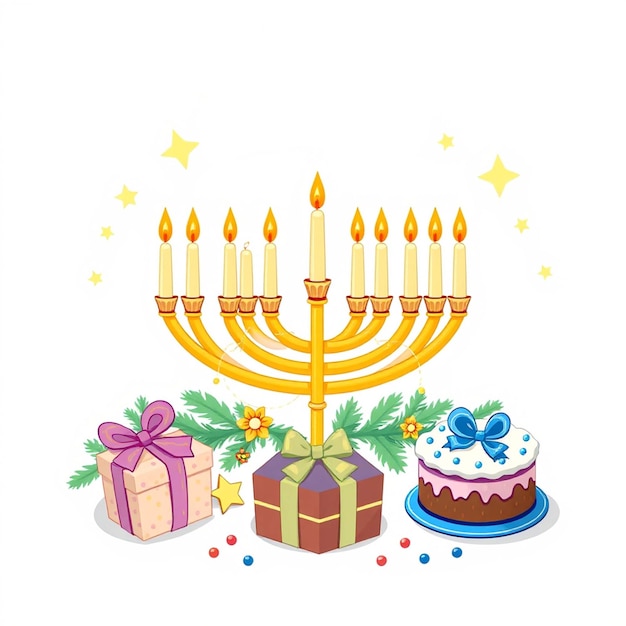 Photo happy hanukkah festive card concept of celebrating special ethnic holidays