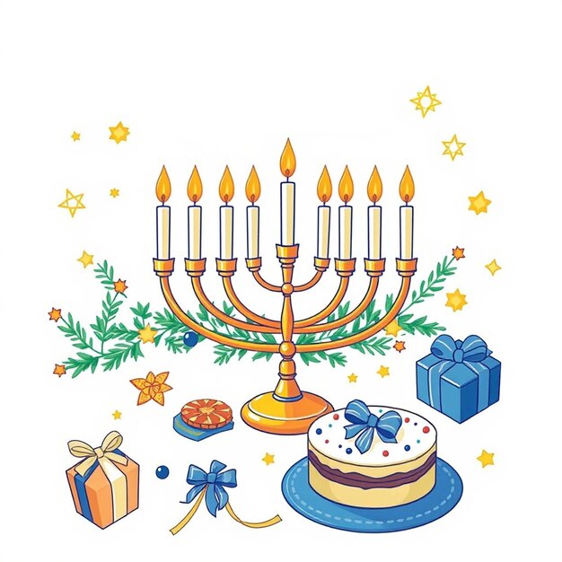 Photo happy hanukkah festive card concept of celebrating special ethnic holidays