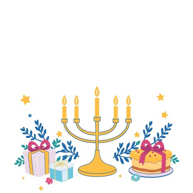 Photo happy hanukkah festive card concept of celebrating special ethnic holidays