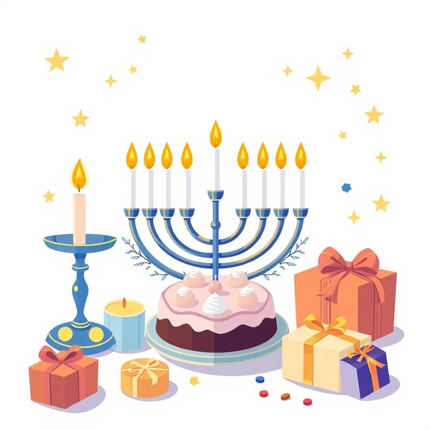 Happy hanukkah festive card Concept of celebrating special ethnic holidays