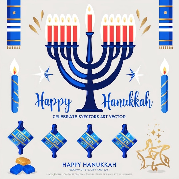 Photo happy hanukkah vector art