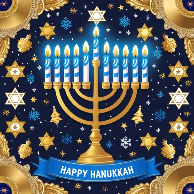 Happy Hanukkah Vector Art