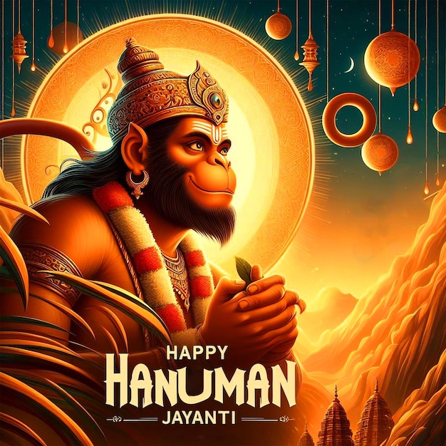 Photo happy hanuman jayanti festival background