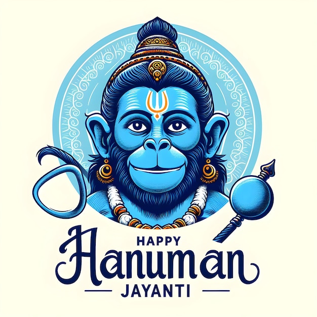 Photo happy hanuman jayanti traditional indian festival celebration background 3d wishes