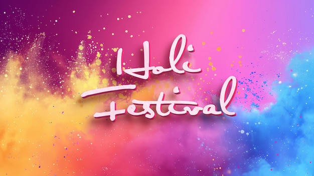 Happy Holi Banner indian spring festival of colors background with copy space