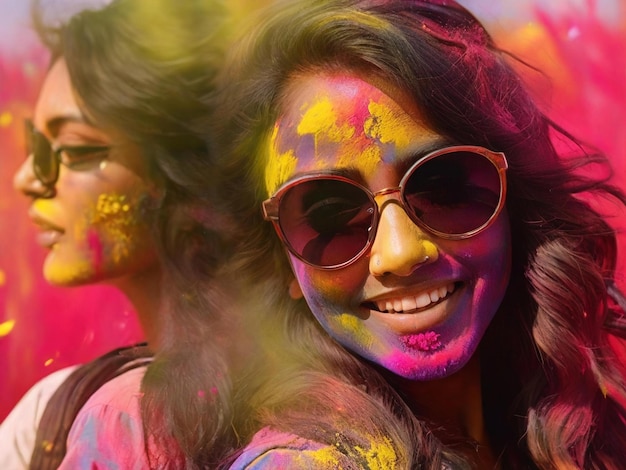 Happy holi festival colorful background design best quality hyper realistic image banner template