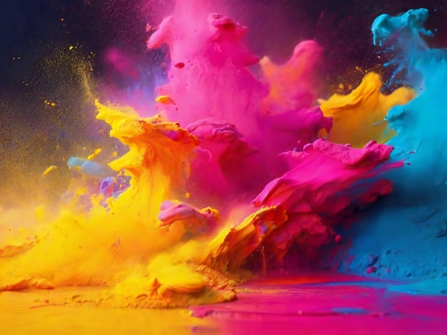 Happy holi festival colorful background design best quality hyper realistic image banner template