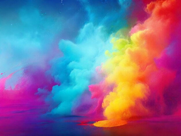 Happy holi festival colorful background design best quality hyper realistic image banner template