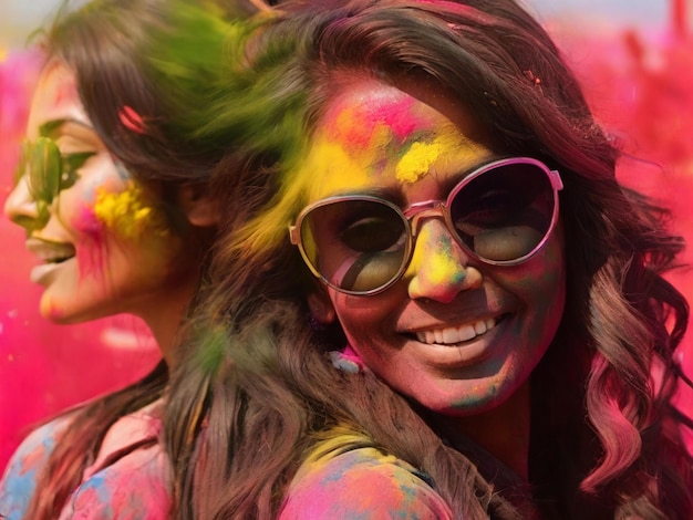 Happy holi festival colorful background design best quality hyper realistic image banner template