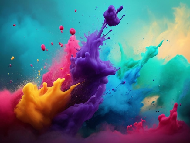 Happy holi festival colorful background design best quality hyper realistic image banner template