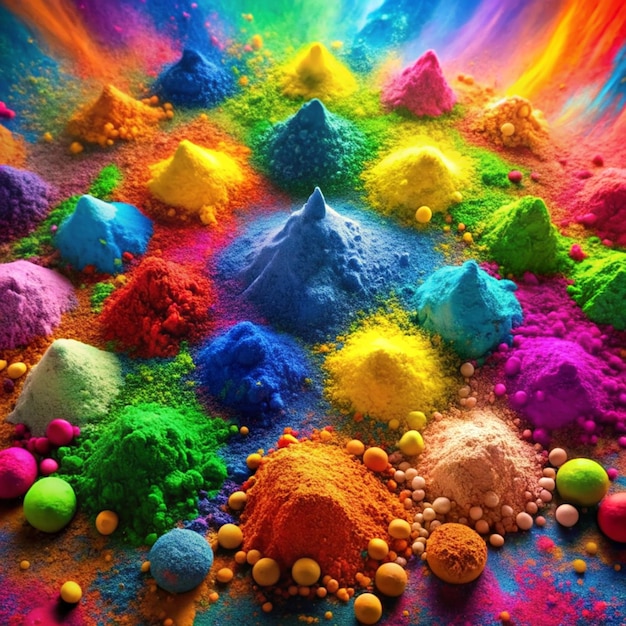 Photo happy holi festival of colors background design