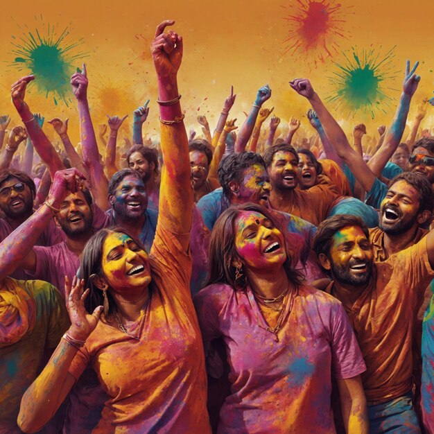 Happy Holi Festival Illustration