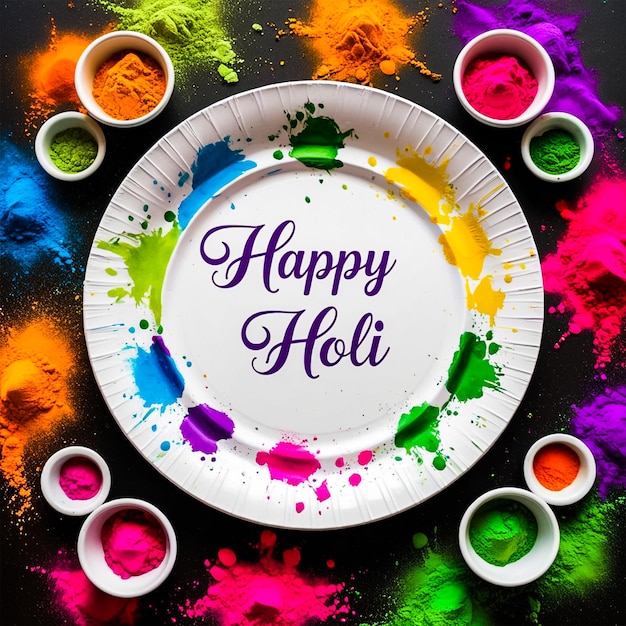 Photo happy holi festival social media post banner