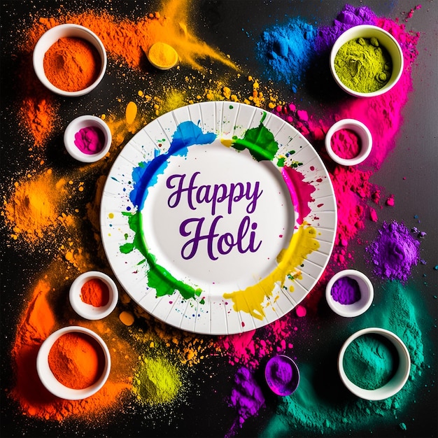 Photo happy holi festival social media post banner