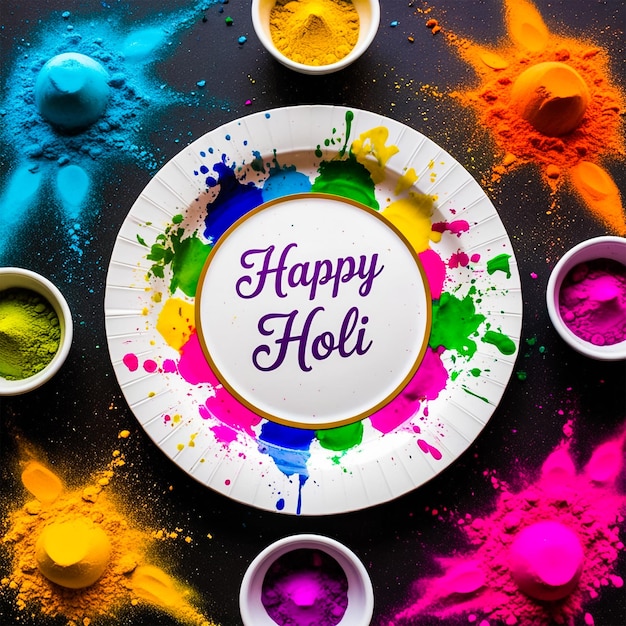 Photo happy holi festival social media post banner