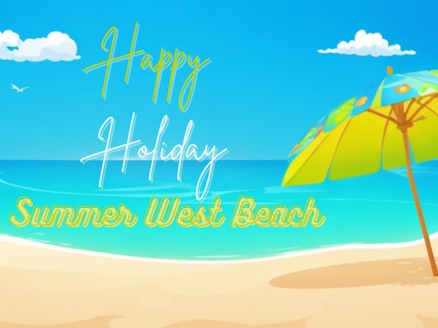 Happy Holidays on the beach Summer background Vector illustration