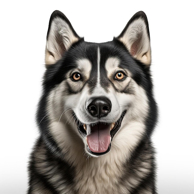 happy husky dog isolated on a white background