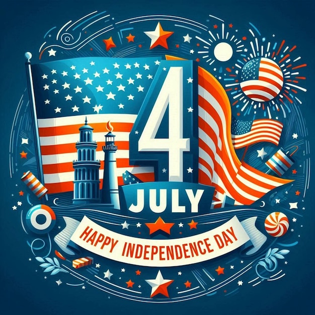 happy independence day american 4th of july background